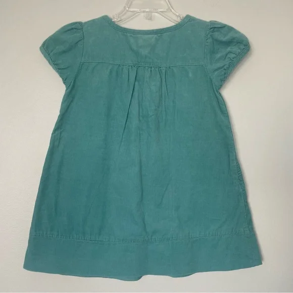 Mini Boden Teal Corduroy Cap Sleeve Dress - Picture 4 of 10
